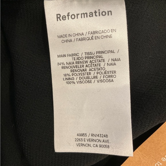 Reformation Rayne Satin Top Peplum Style  Square Neck in Black Size 6 - Picture 14 of 15